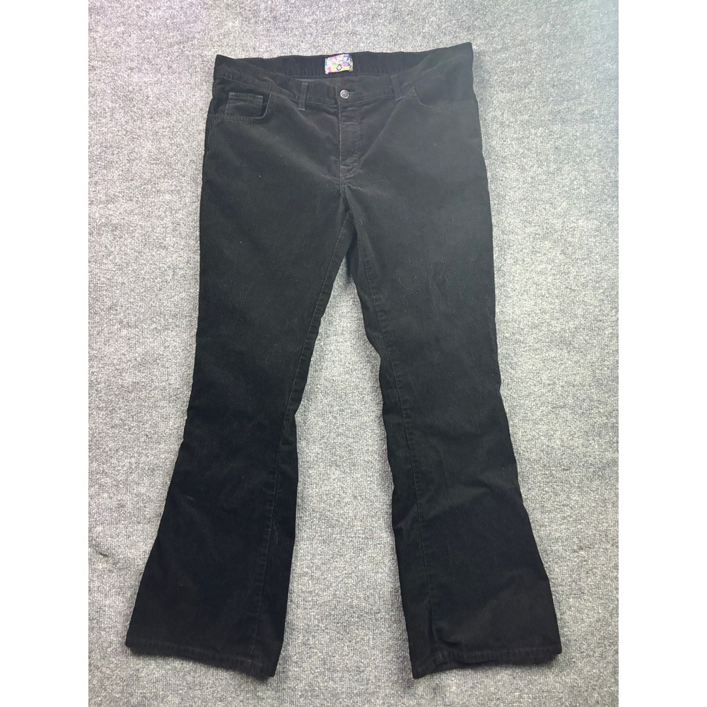 Madcap England Corduroy Trousers Mens 38R Black Flare Leg Retro Mod Pants